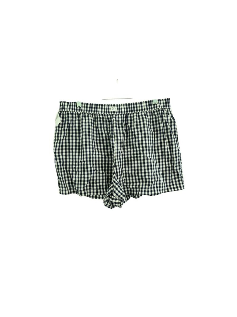 NWT Gap Body Boxer Sleep Shorts Sz L Navy Gingham Plaid Lounge Pajama Bottoms
